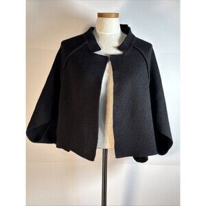 Anthropologie Akemi + Kin Women's Poncho Cocoon Black Cardigan Sweater Cape, OS